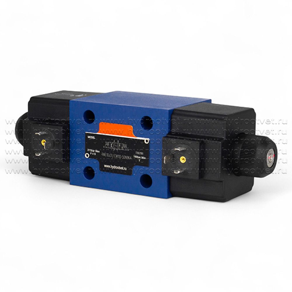4WE10J31/CW110-50N9K4 - Гидрораспределитель золотниковый Ду 10 с электроуправлением W110, схема J (34), возврат - пружинный