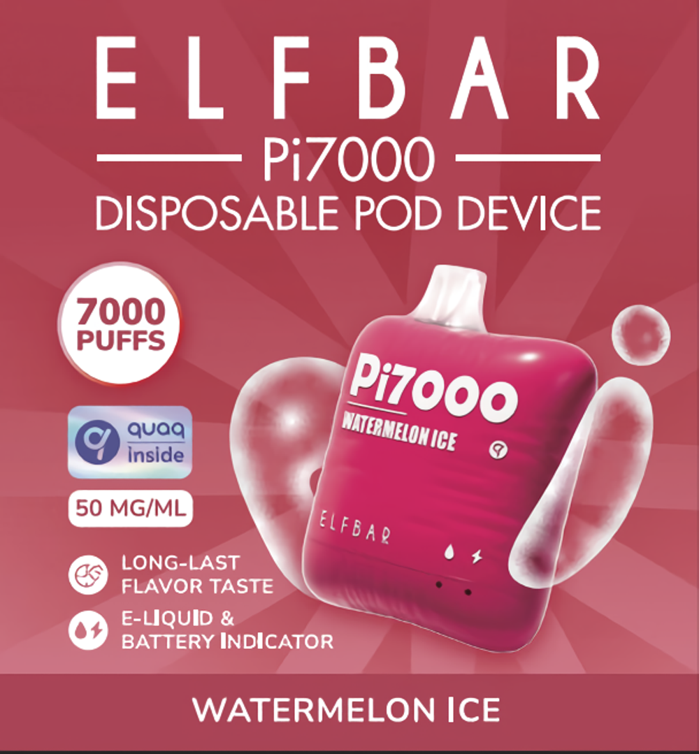 Elf Bar PI7000 - Watermelon Ice (5% nic)