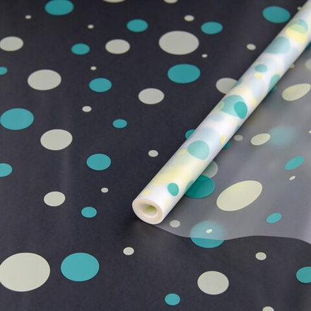 Пленка мат-я "Конфетти" 60см*200гр ТИФФАНИ/КРЕМ