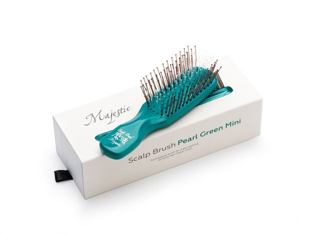 Расческа Majestic Scalp Brush зеленый жемчуг (дорожная версия)