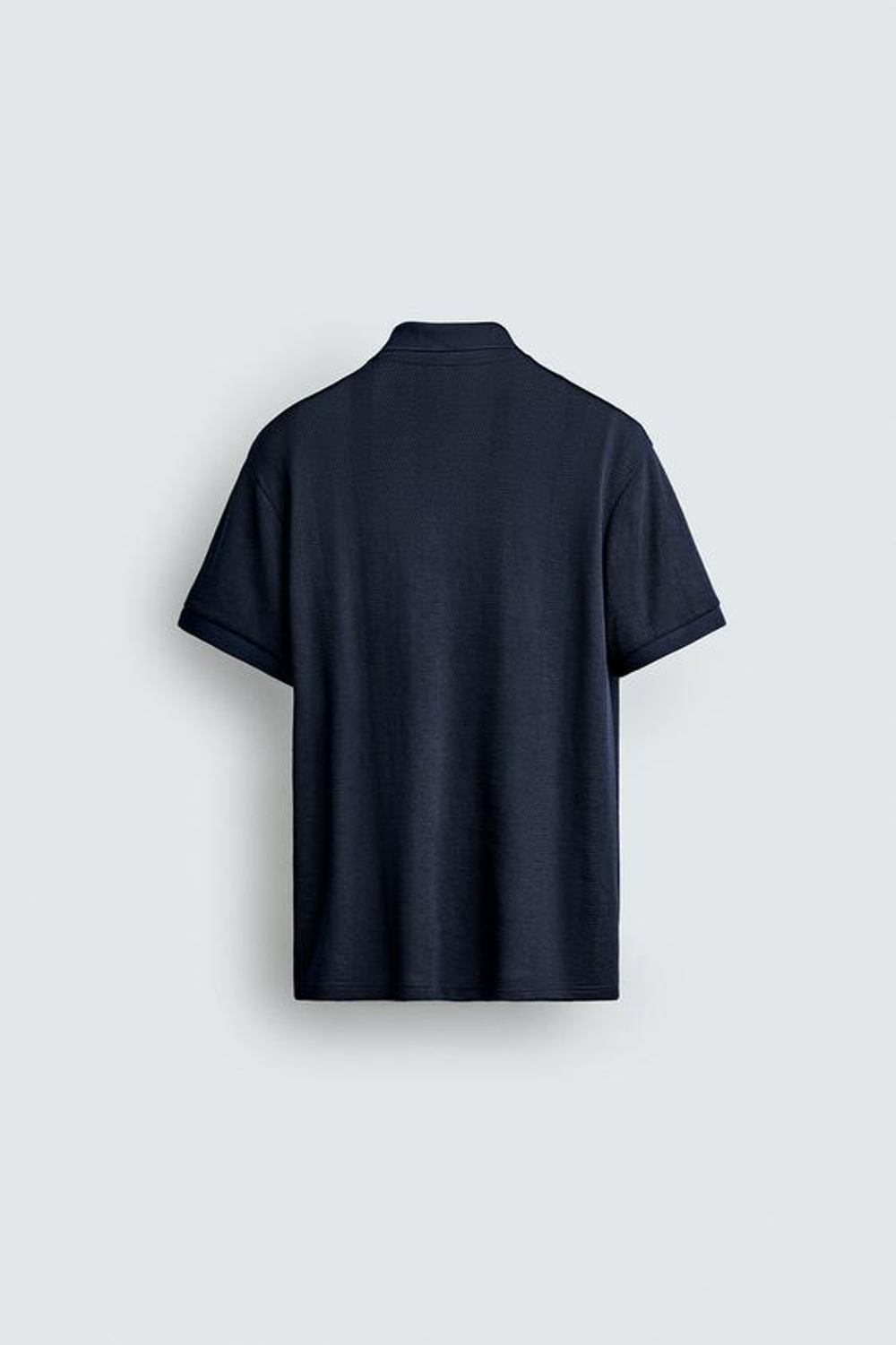 ZARA ЖАККАРДОВОЕ ПОЛО КЛАССИЧЕСКОГО КРОЯ В ПОЛОСКУ, МОРСКОЙ СИНИЙ