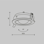 Встраиваемый светодиодный светильник Maytoni Lens DL105-12W3K-B