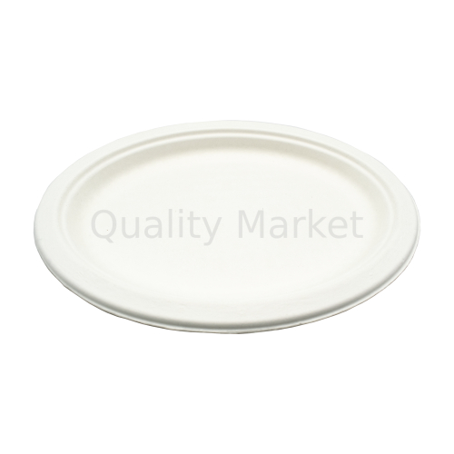 Тарелка десертная овальная одноразовая белая из сахарного тростника 260х200х15 мм (50шт/900шт)