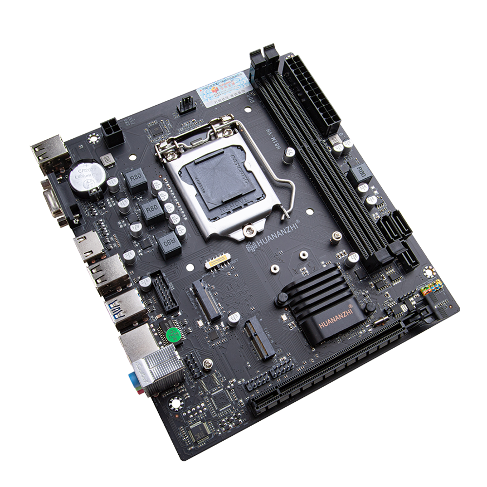 Материнская плата HUANANZHI H81M-VH, Socket1150, mATX, Retail, 2xDDR3, PCIe3.0, 1xM.2, GLAN, M.2 WiFi, 6xUSB2, 4xUSB3, VGA, HDMI (HNZ-H81M-VH)