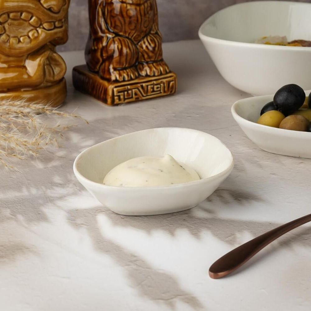 Соусник 60 мл 10*9 см h2,5 см овальный фарфор Velho Island Ivory By Bone Innovation [6]