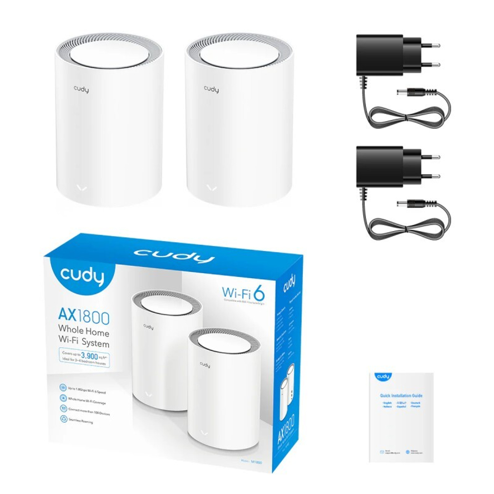 Cudy M1800 Wi-Fi 6 Mesh-система AX1800 2-Pack