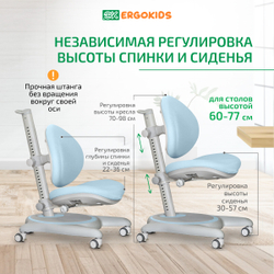 Комплект стол Hamilton Multicolor + кресло Ergokids Ortoback голубой