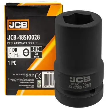 Головка ударная глубокая 1'', 28мм (6гр.) JCB JCB-48510028