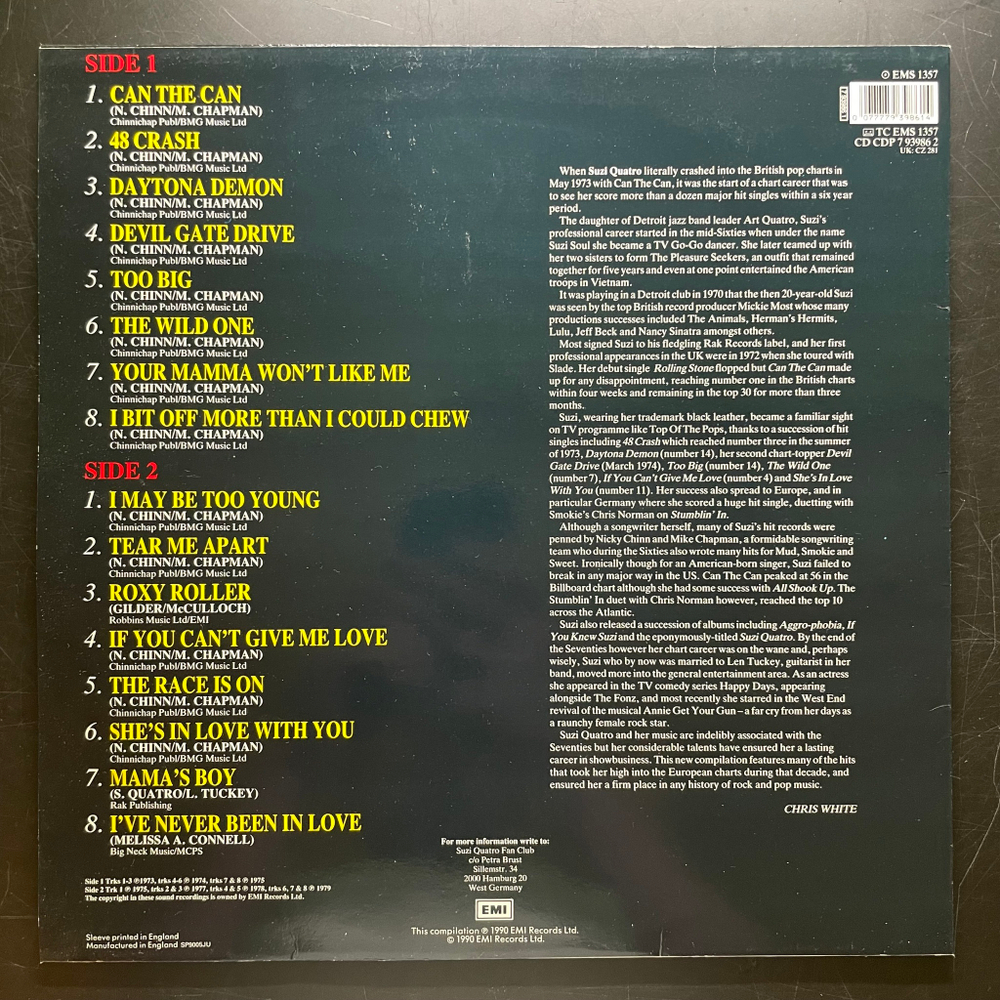 Suzi Quatro - The Wild One: The Greatest Hits (Англия 1990г.)