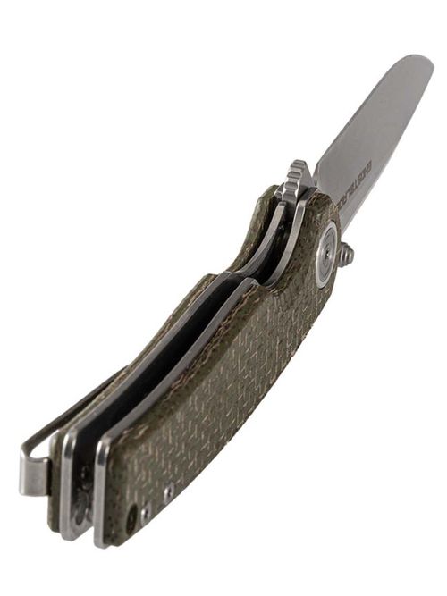 Нож складной GhostBlade Moroi, сталь D2, 58-62 HRC, Spear-point, рукоять микарта оливковая, замок Liner lock, 96 г