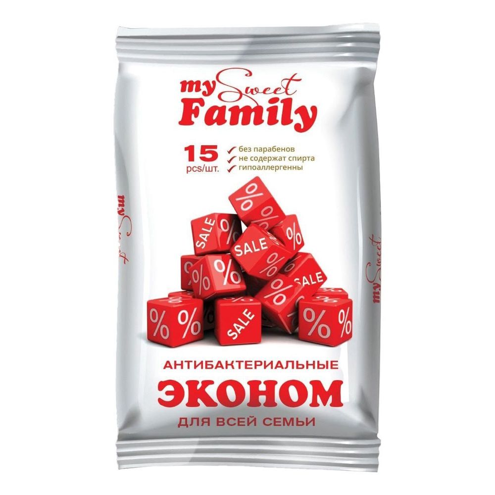 Салфетки влажные My sweet family 15шт