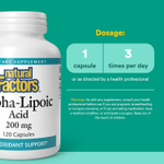 Natural Factors, альфа-липоевая кислота, 200 мг, 120 капсул