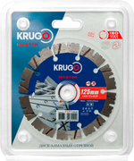 Диск алмазный сегментный турбо KRUGO MASTER по бетону 125х2,0х22,23х12mm, 81051250250