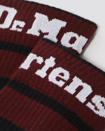 DR. MARTENS Носки спортивные из смесового хлопка, черные с логотипом на бордовом фоне, M/L (42-48), 1 пара (Из Финляндии)