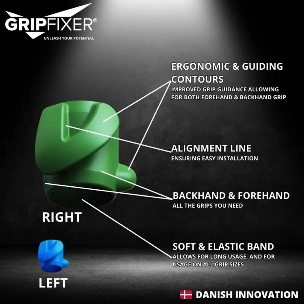 GripFixer Badminton Small Left v2 - blue
