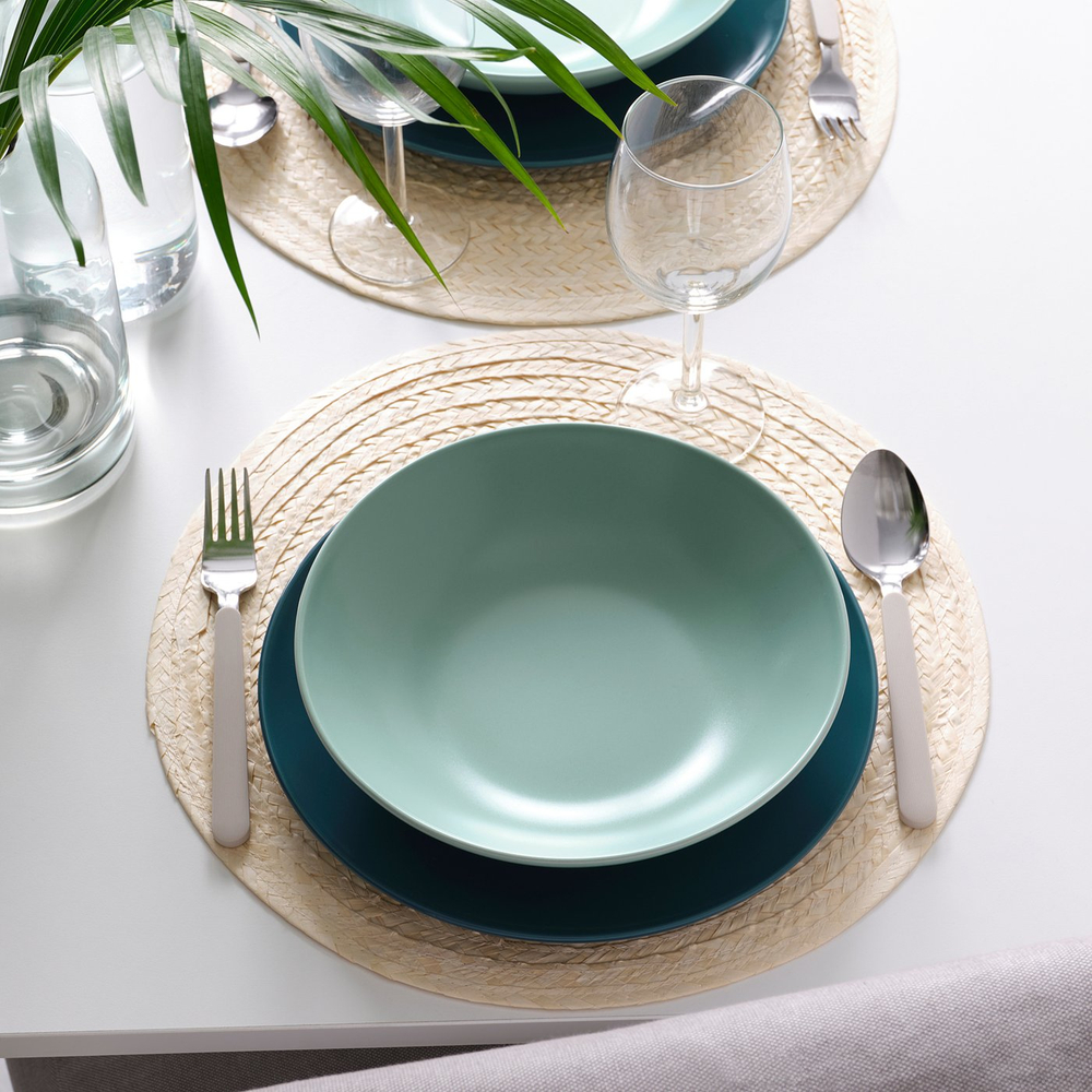 IKEA FÄRGKLAR  (ИКЕА ФЭРГКЛАР)  -  Глубокая тарелка - матовый светло-бирюзовый 23 см