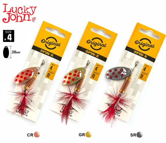 Блесны вращ. Lucky John SPIN X ROUND 04 11,0г CR/GR/SR 3шт. набор