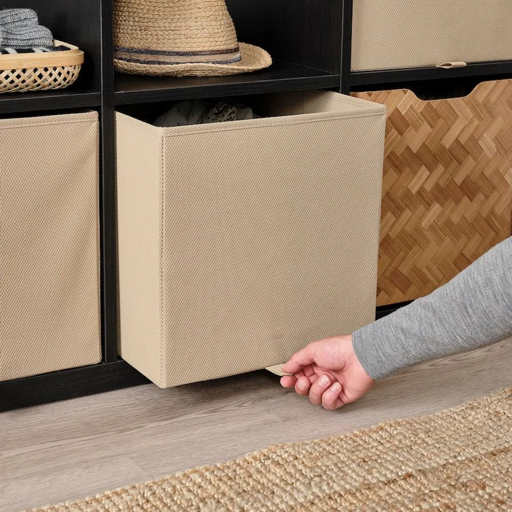 IKEA Короб с петелькой KOSINGEN для хранения вещей, 33x38x33 см, бежевый (из Финляндии)