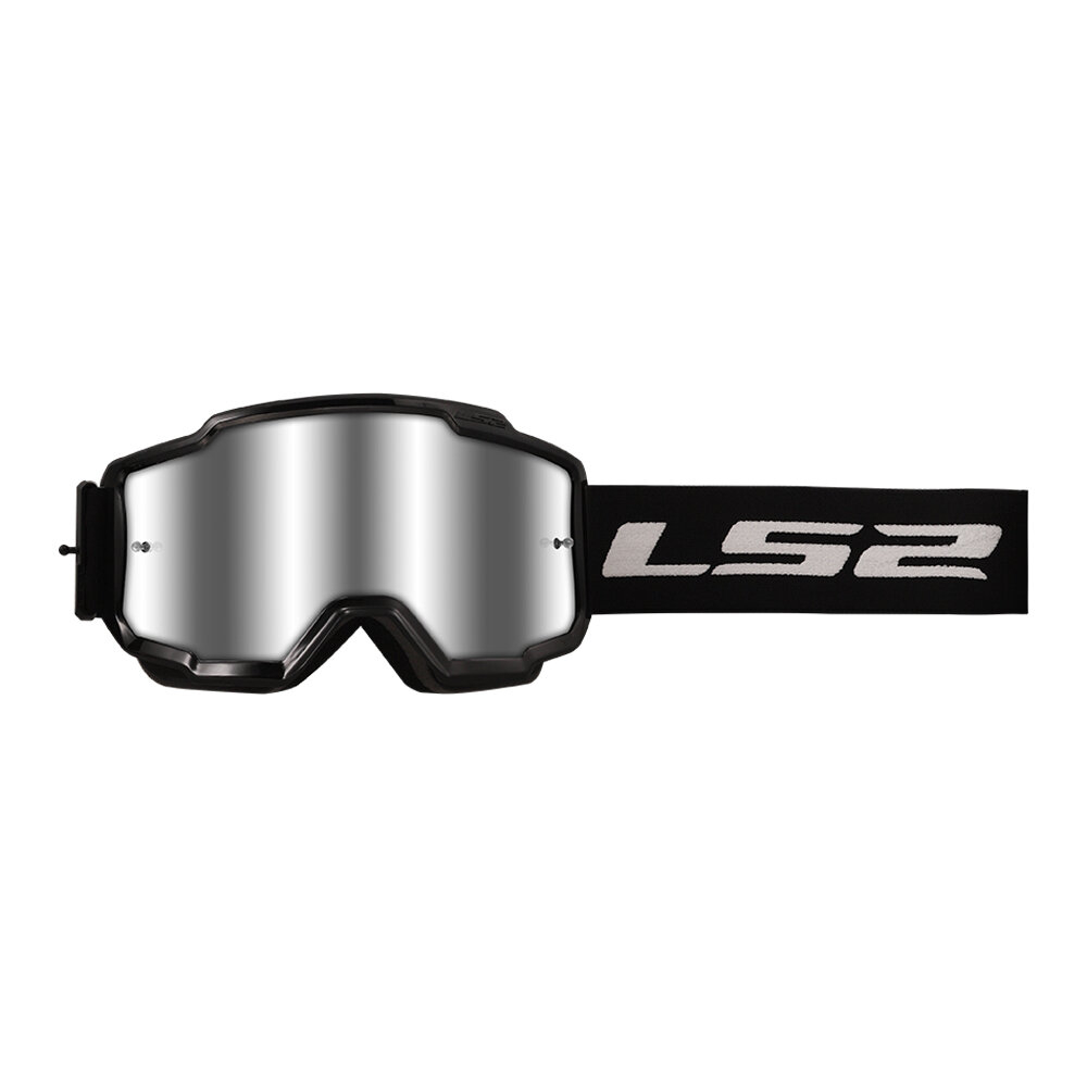 LS2 Очки кроссовые CHARGER Goggle с прозрачной линзой (черный, Black with clear visor)