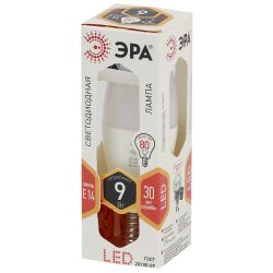 Лампа светодиодная ЭРА STD LED B35-9W-827-E14 9Вт свеча теплый белый свет Е14 | Лампы cветодиодные Свеча (B/C)