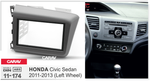 Honda Civic Sedan 2011-13 (Руль слева), 2DIN (Carav 11-174)