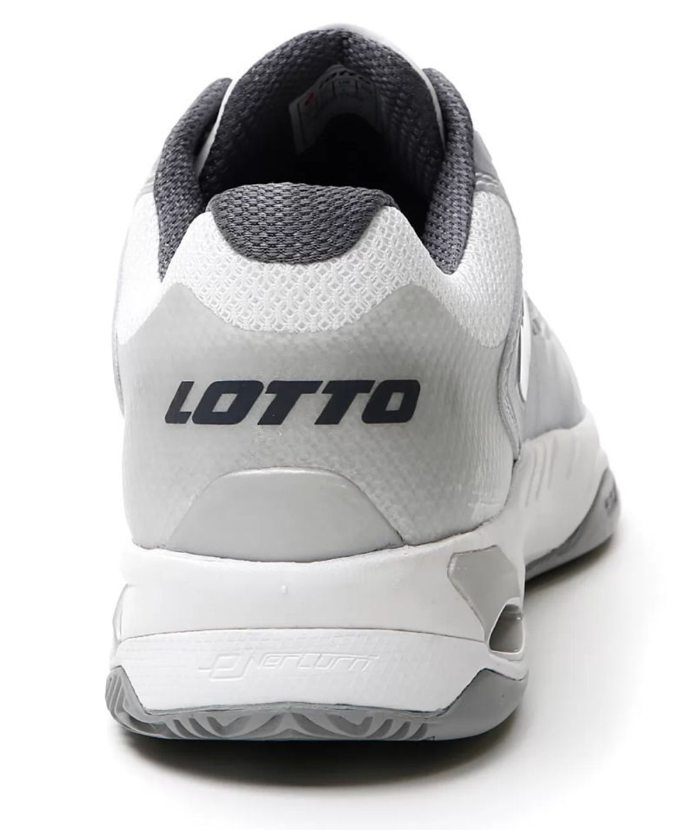 Мужские кроссовки теннисные Lotto Mirage 100 Clay - all white/asphalt/silver metal 2