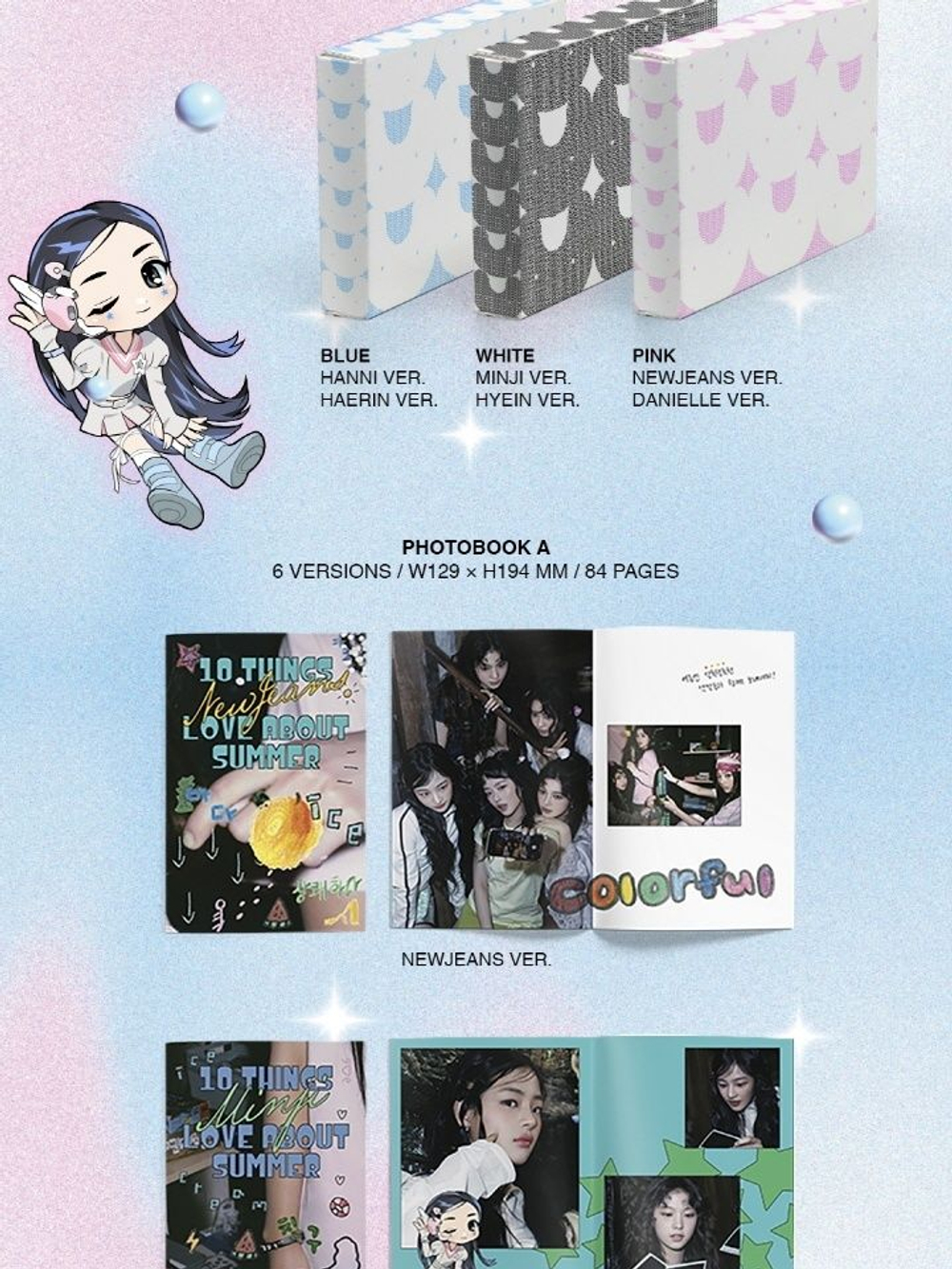 Альбом NEWJEANS - GET UP 2nd EP BUNNY BEACH BAG 6 Version SET