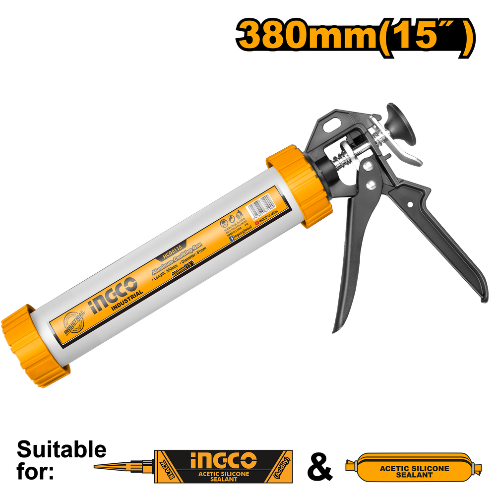 Пистолет для герметика закрытый INGCO HCG0115 INDUSTRIAL 380 мм Пистолет для герметика закрытый INGCO HCG0115 INDUSTRIAL 380 мм