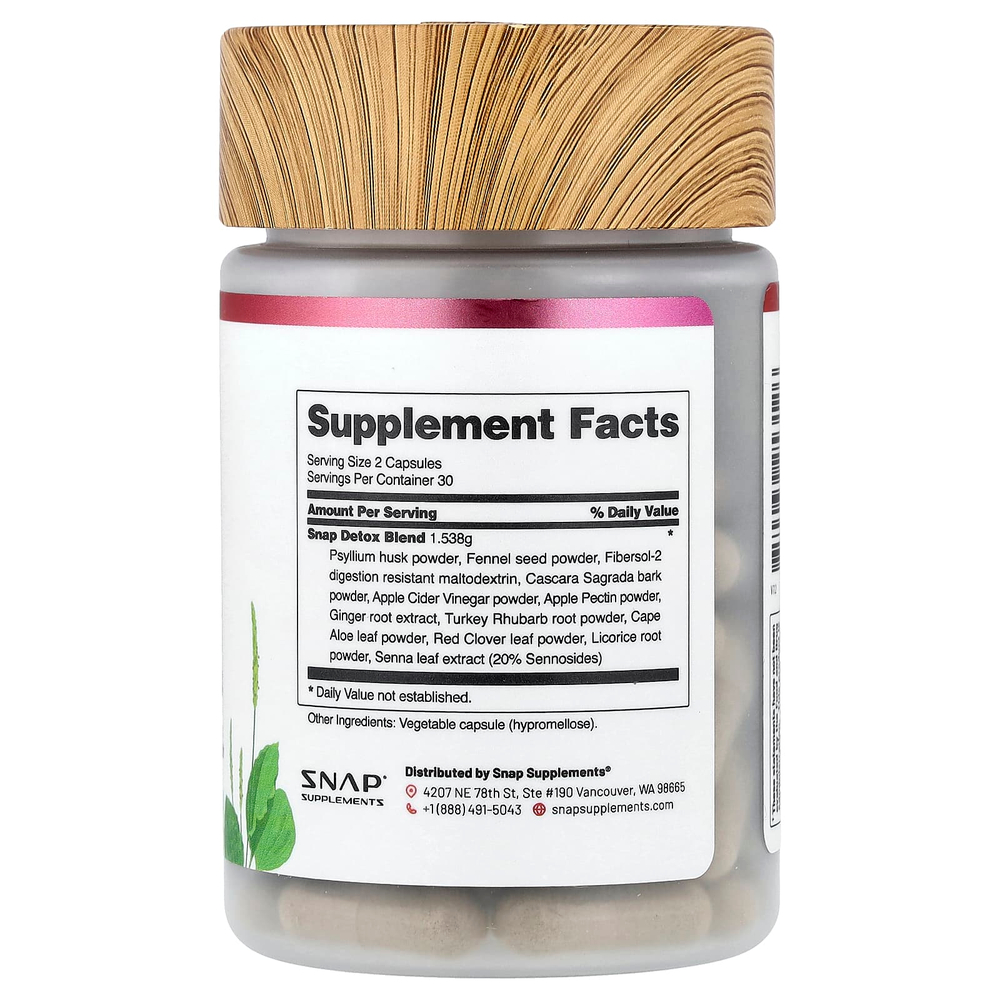 Snap Supplements, детоксикационная смесь, улучшенная формула для очищения, 60 капсул