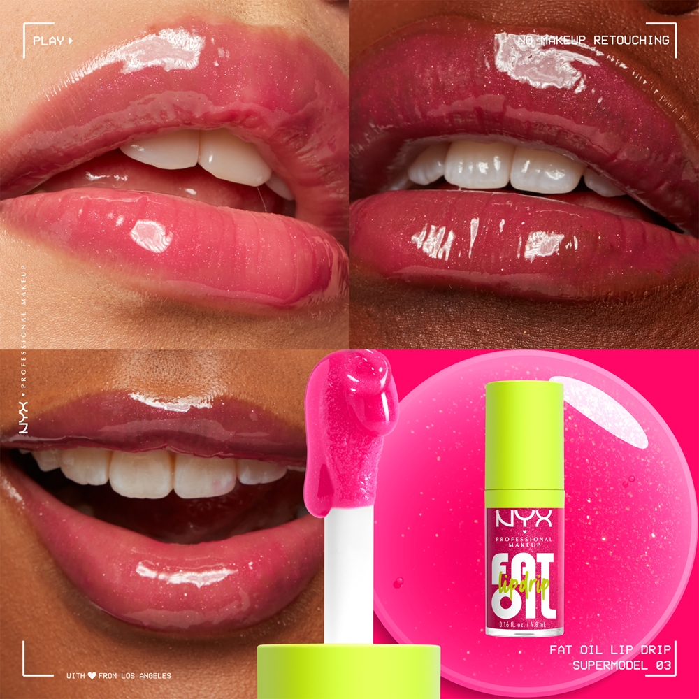 NYX Professional Makeup Fat Oil Lip Drip - Масло для губ оттенок 03 Supermodel, 4 ml