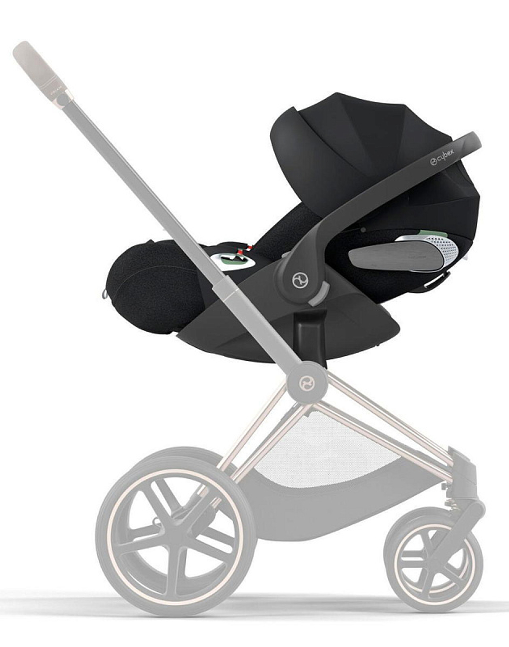 Коляска 3 в 1 Cybex Priam IV Chrome Brown complete и автокресло Cloud T i-Size Sepia Black Plus Mirage Grey