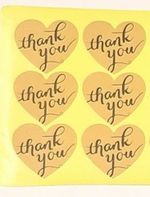 Наклейка Thank You сердце 6 шт