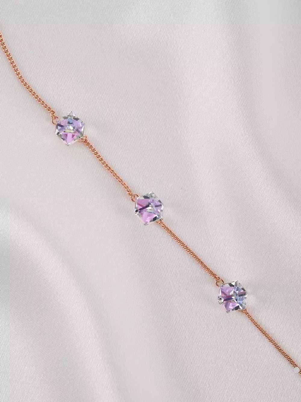 Браслет Миражи с сиреневыми кристаллами Swarovski