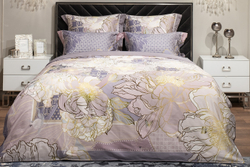 Пододеяльник 210x230 Garda Decor Пионы серый