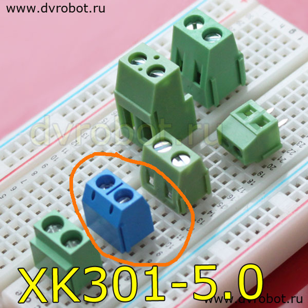 Зажим зеленый 301-5.0-2PIN