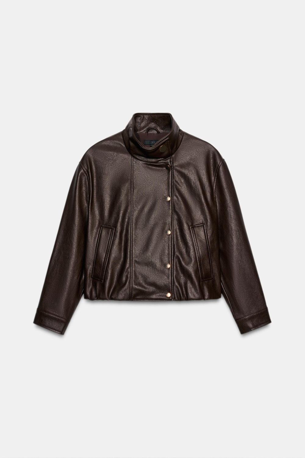 БОМБЕР ИЗ ИСКУССТВЕННОЙ КОЖИ С ВОРОТНИКОМ-СТОЙКОЙ — ZARA