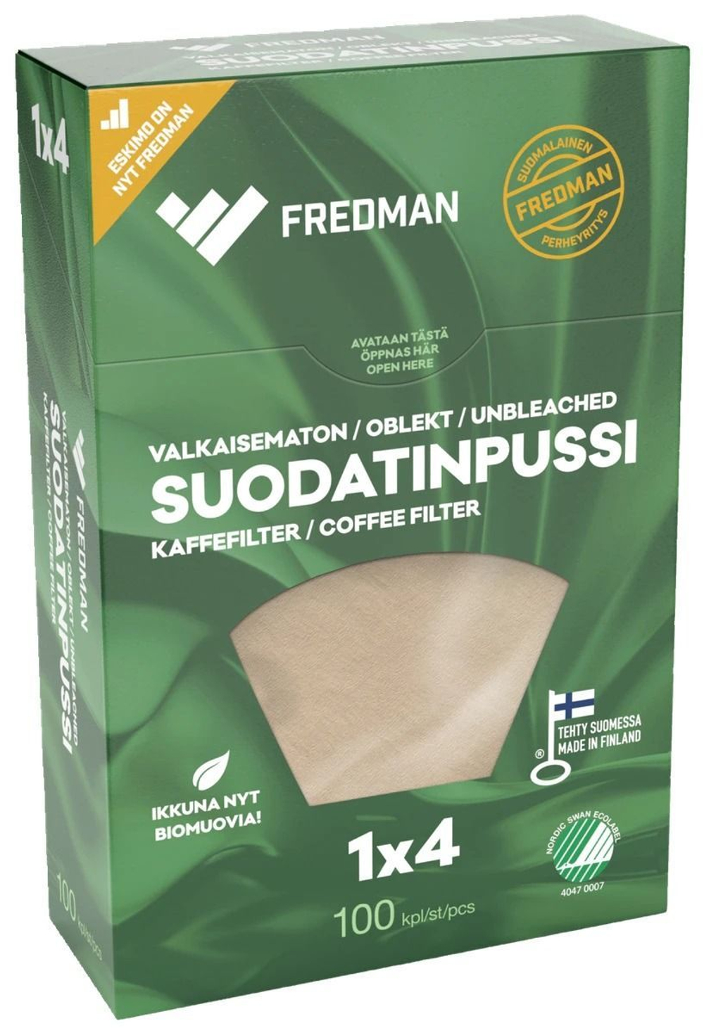Одноразовые фильтры для кофеварки FREDMAN №4 100 шт КОРИЧНЕВЫЙ (Из Финляндии)