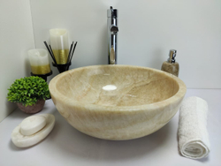Раковина из оникса Bowl Yellow BO-60323 40x40x15 из натурального камня