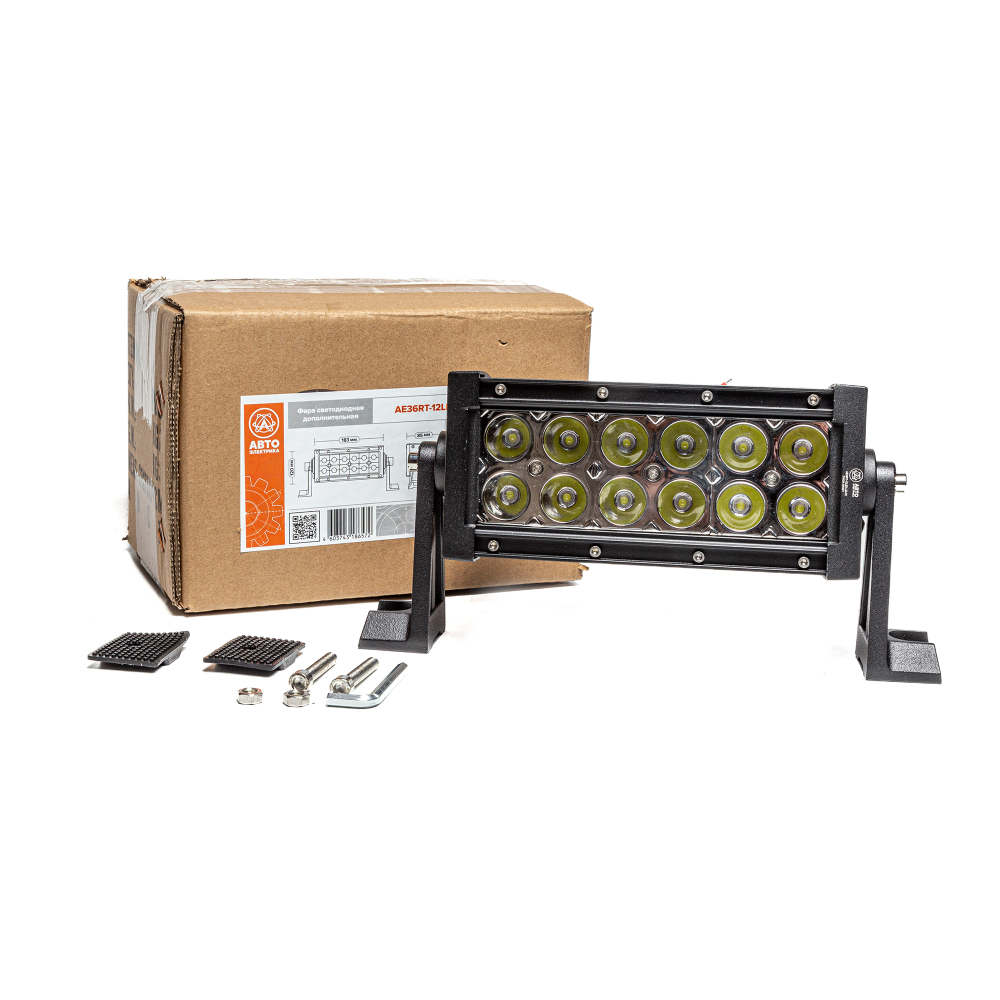 AE36RT-12LED-LB-HC Фара светодиодная дополнительная, балка 183*85*120, направленный свет, 12 диодов, крепление по бокам, 36 Вт, 10-30 В