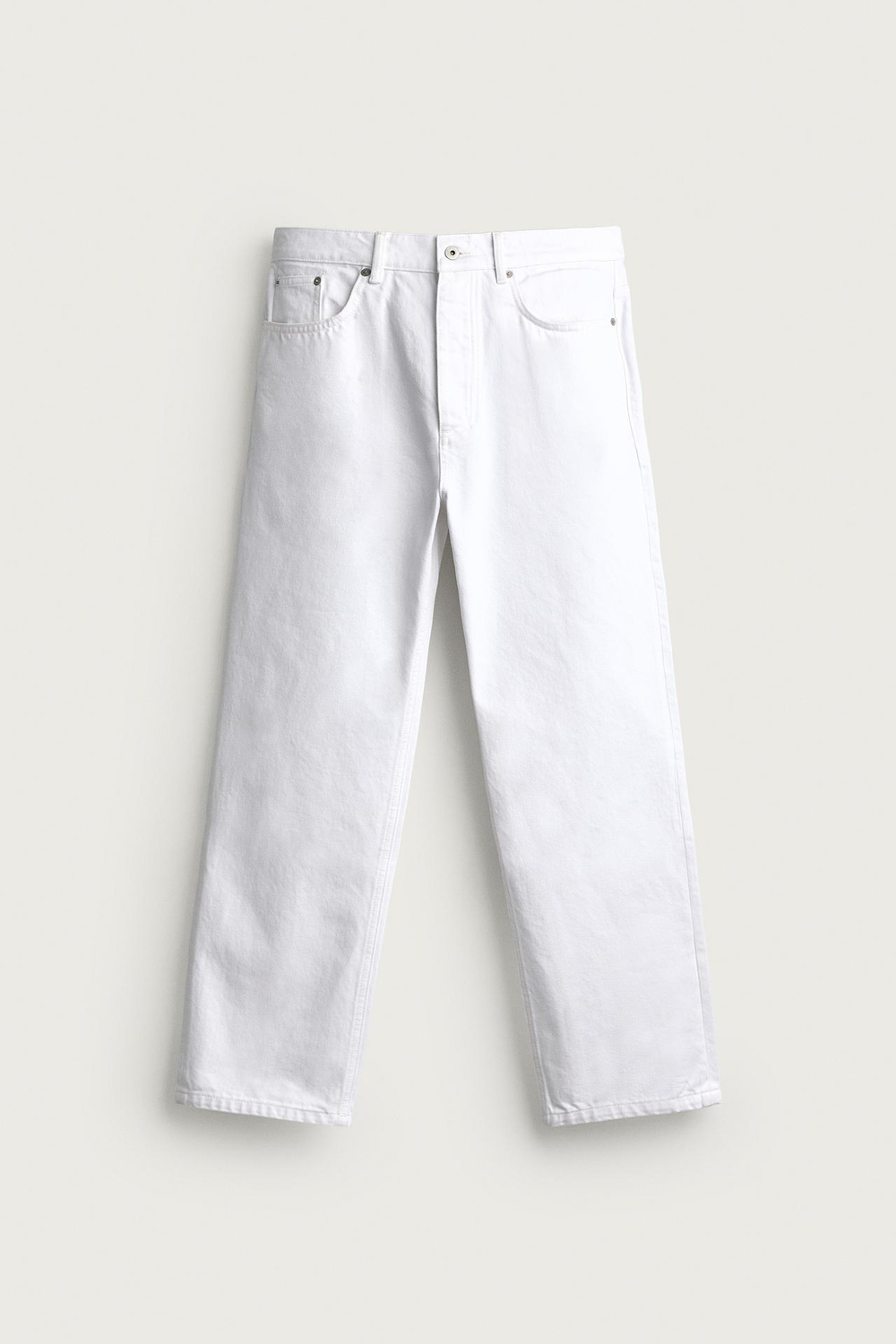 ZARA ДЖИНСЫ STRAIGHT FIT, БЕЛЫЙ