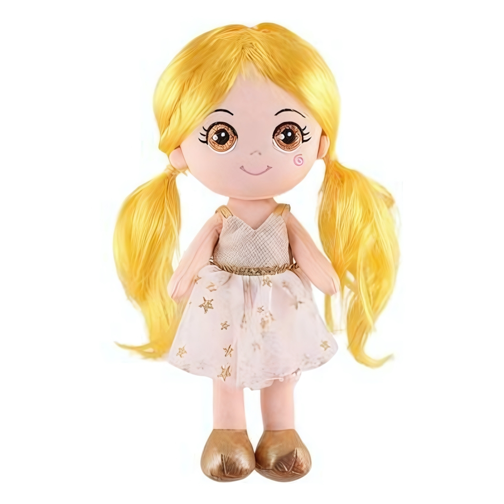 Мягкая игрушка "Кукла Ева со Светло-Русыми Волосами в Платье" 32см (Maxitoys)