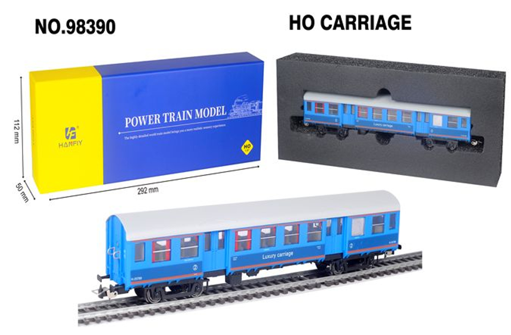 Модель Пассажирского Вагона метал Luxury Carriage для Железной дороги HanFly Metal Model Train, 1 состав - HF98390 , Возрастные ограничения от 14+