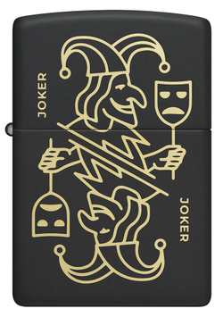 Зажигалка ZIPPO Masked Joker Design с покрытием Black Matte, латунь/сталь, черная, 38x13x57 мм, шт