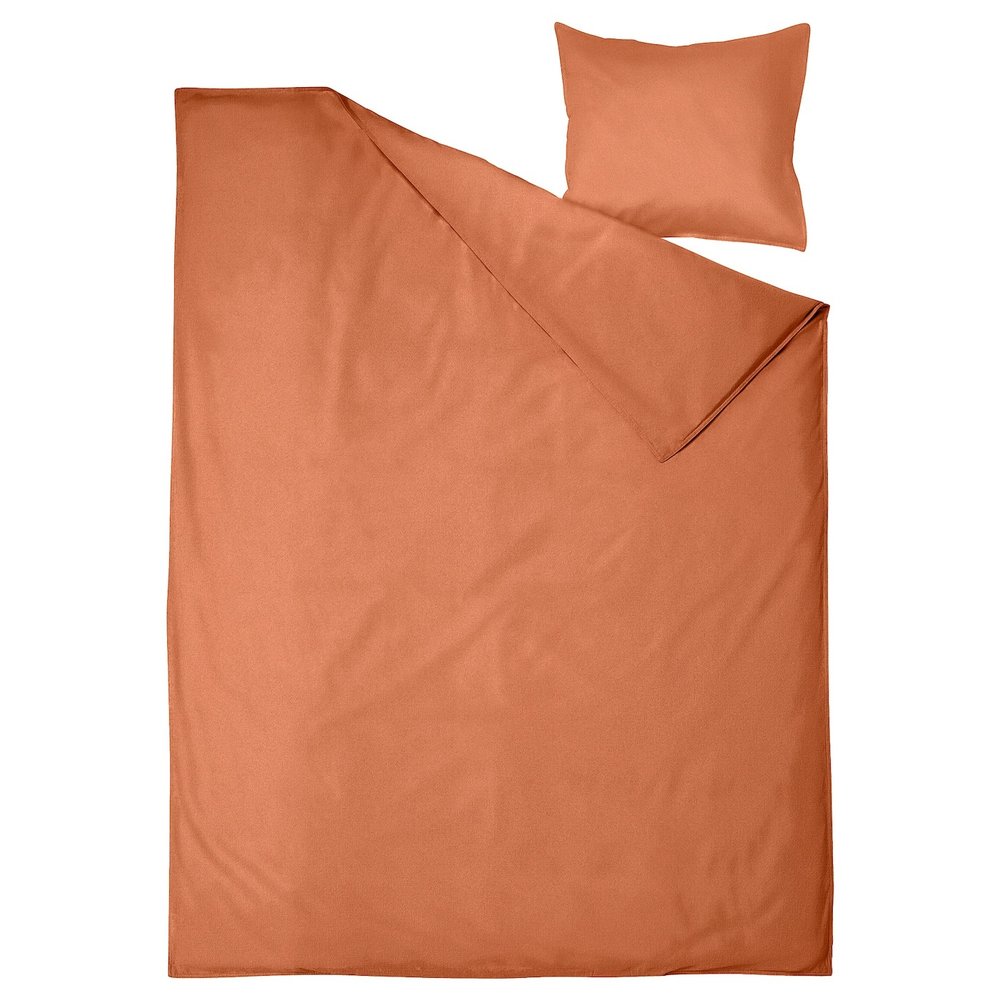 IKEA ÄNGSLILJA  (ИКЕА ÄНГСЛИЛЙА)  -  Пододеяльник и наволочка, красно-коричневый, 150x200/50x60 см