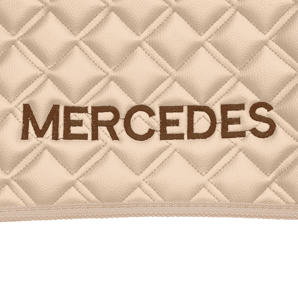 Ковры MERCEDES Actros MP3 (автомат) с шахтой (экокожа, бежевый, бежевый кант, коричневая вышивка)