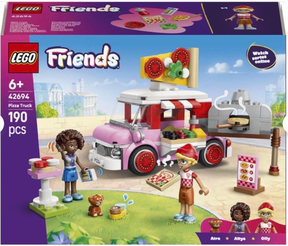 Конструктор Лего Френдс Грузовик для перевозки пиццы 42694 | LEGO Friends Pizza Truck | грузовик модель 190 деталей | 6+