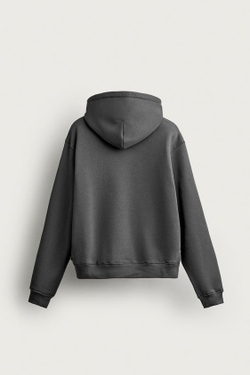 ZARA БАЗОВОЕ ХУДИ СВОБОДНОГО КРОЯ, ТЕМНЫЙ АНТРАЦИТ