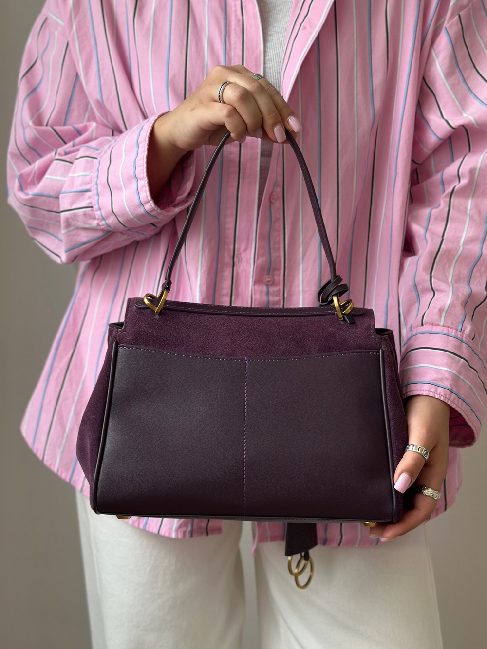 MN3214 PURPLE Сумка женс. нат. кожа 27*9*17