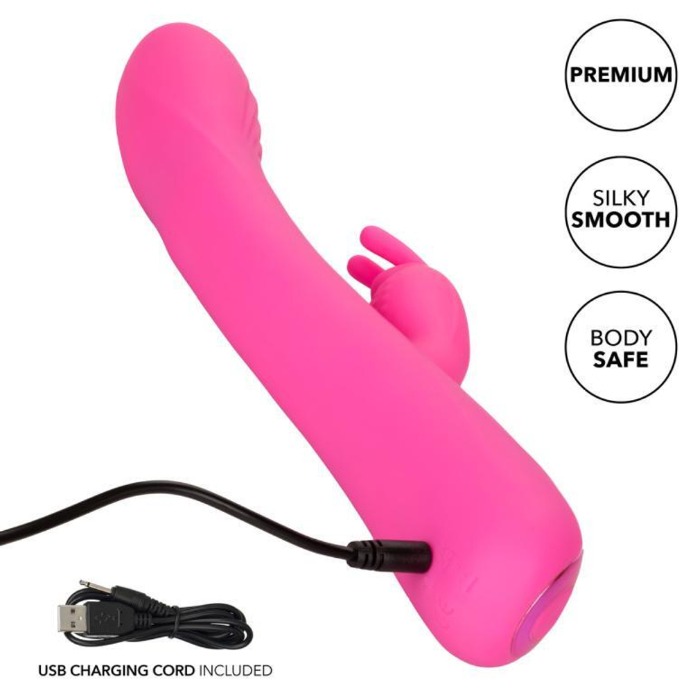 Розовый вибратор-кролик Elite Rocking Rabbit - 22,75 см. (Цвет: розовый)