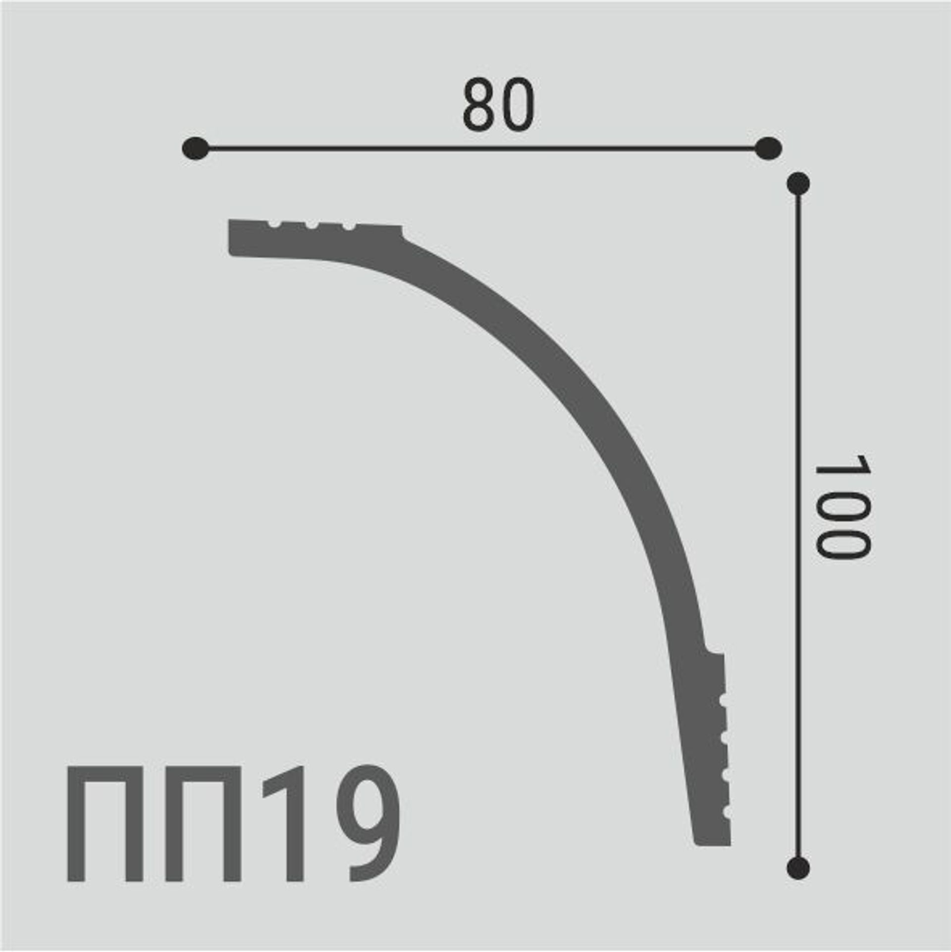 Карниз XPS POLYMER ПП 19 100/80